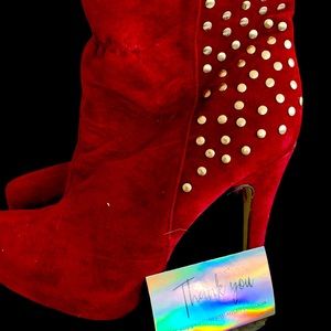 Velvet High Heel Boots